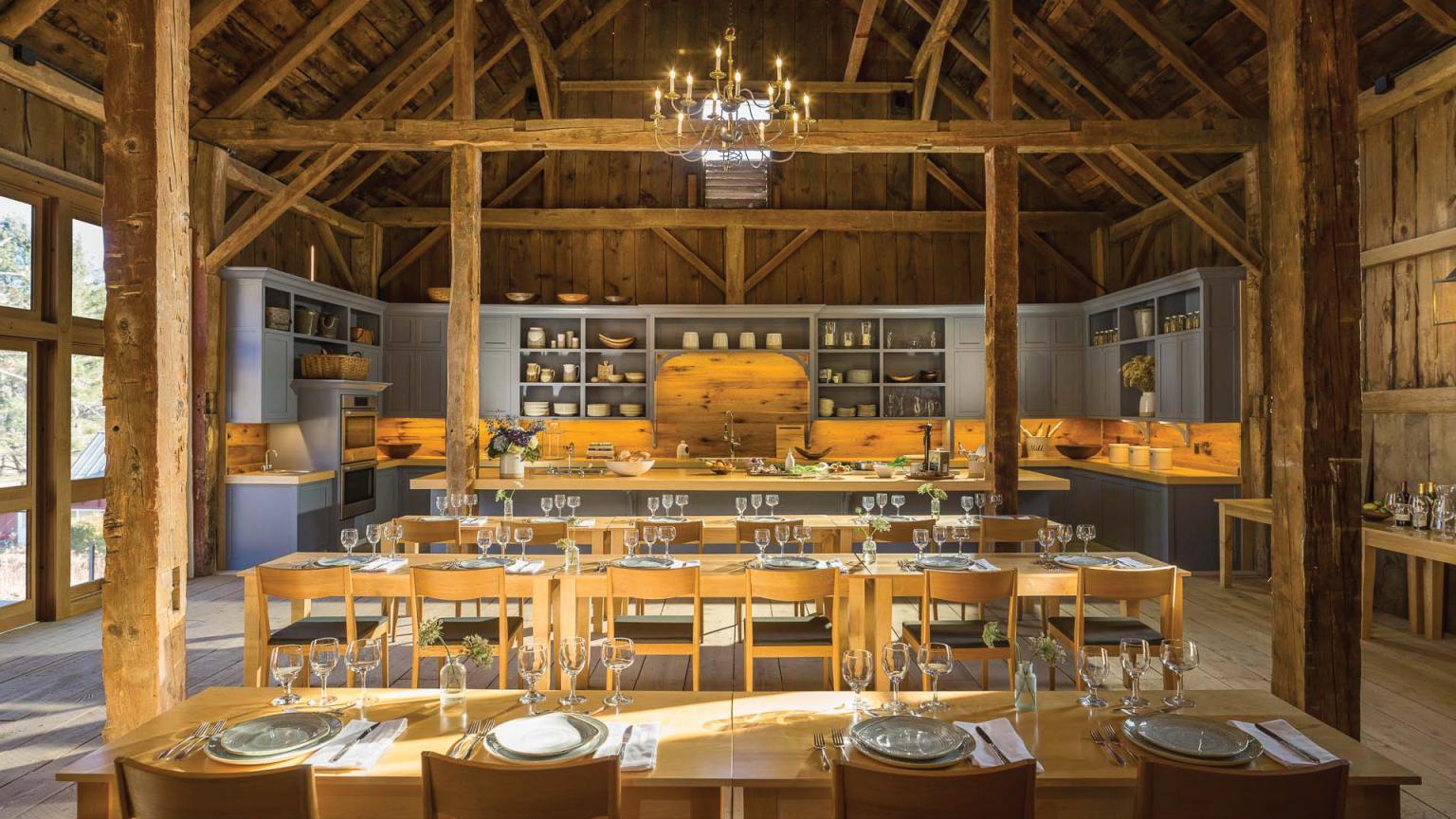 Red Barn Dinner Series In Foliage at Kelly Way Gardens Woodstock VT